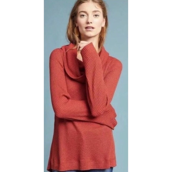 Anthropologie Meadow Rue Thermal Cowl Neck Top - Picture 3 of 5